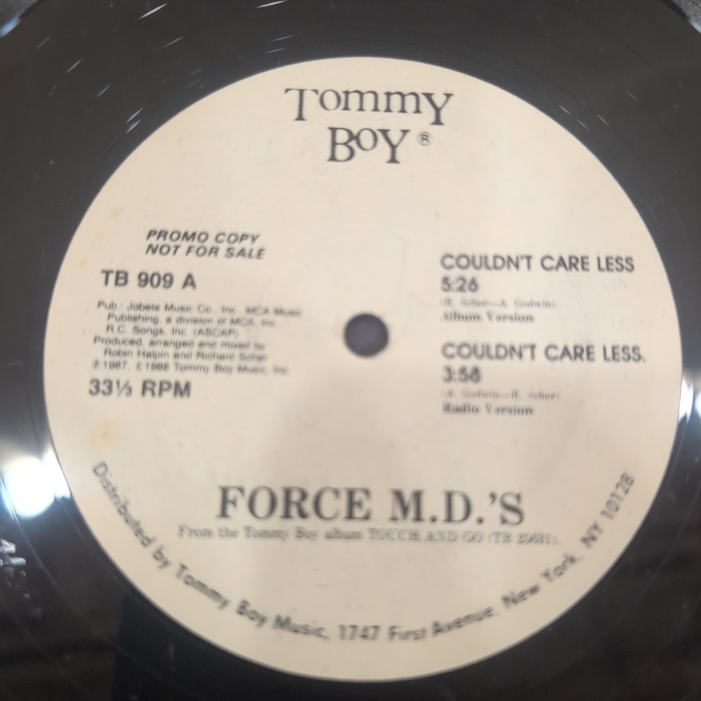 Force M.D.'s Couldn't Care Less 12" Vinyl Single Tommy Boy TB 909 1987 Promo - Picture 6 of 6